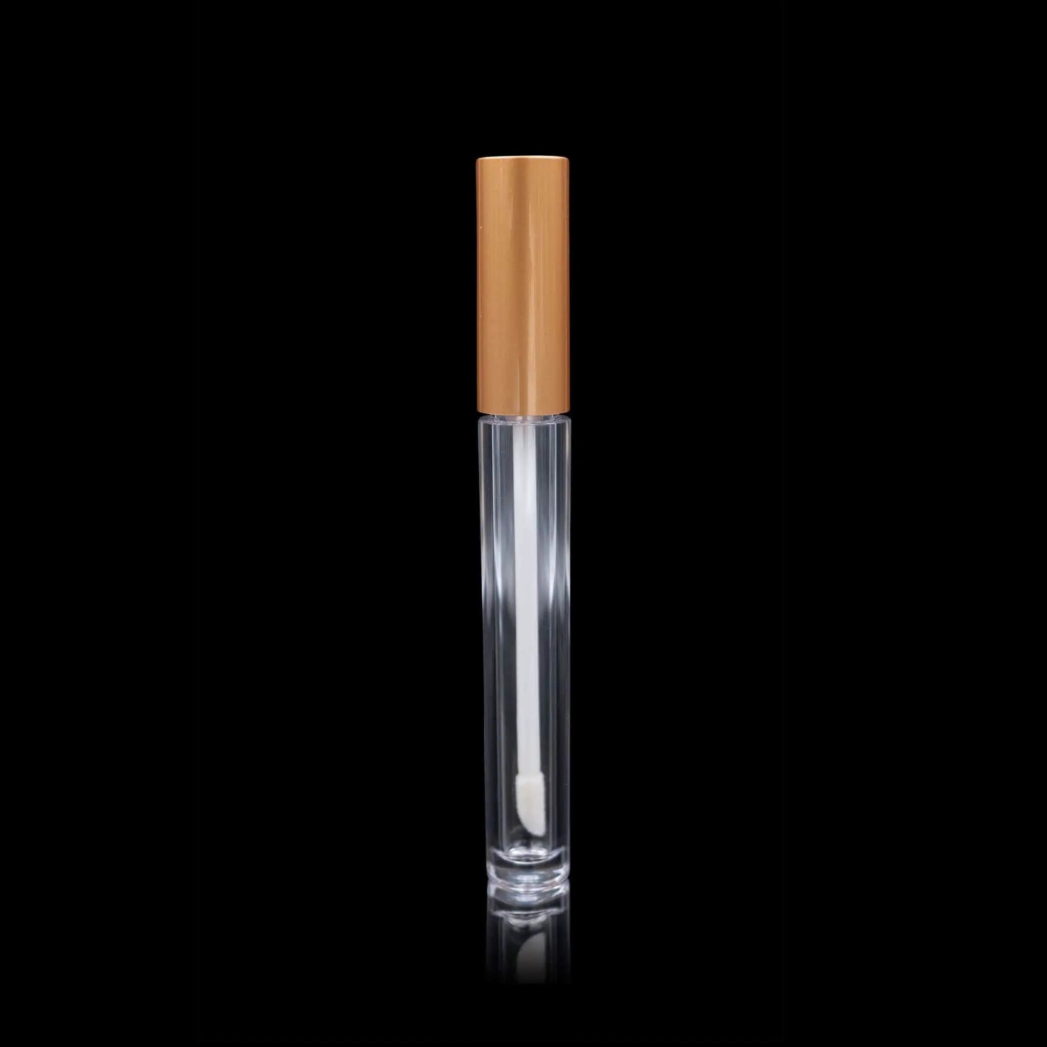 Vibe Lip Gloss Container Matte Gold Cap with Clear Bottle - Cosmetic Packaging Now!