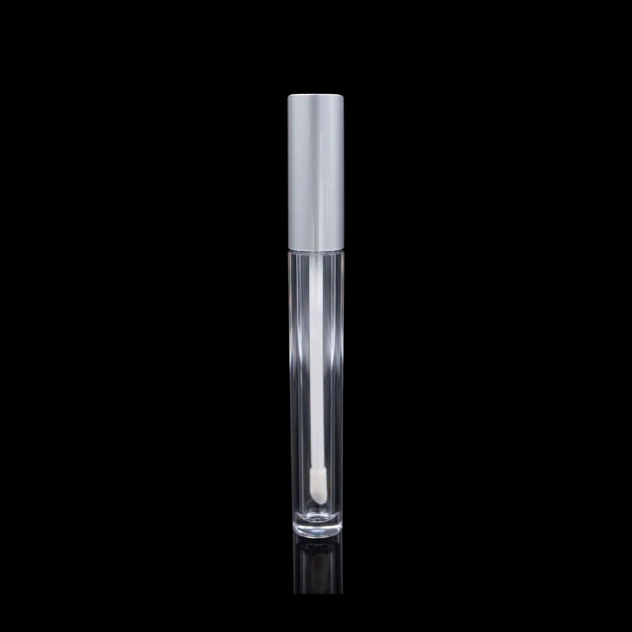 Vibe Lip Gloss Container Matte Silver Cap with Clear Bottle - Cosmetic Packaging Now!