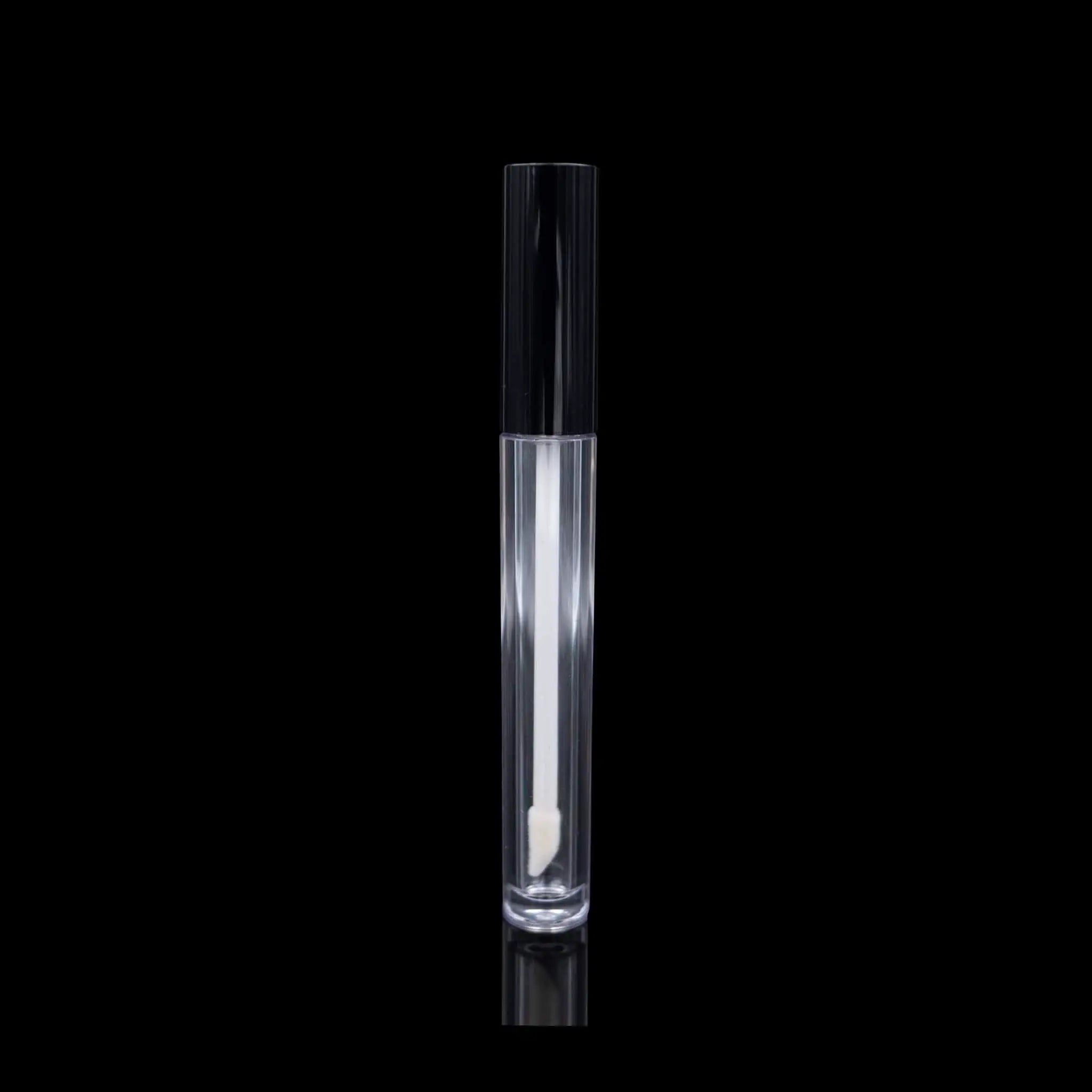 Vibe Lip Gloss Container Glossy Black Cap with Clear Bottle - Cosmetic Packaging Now!