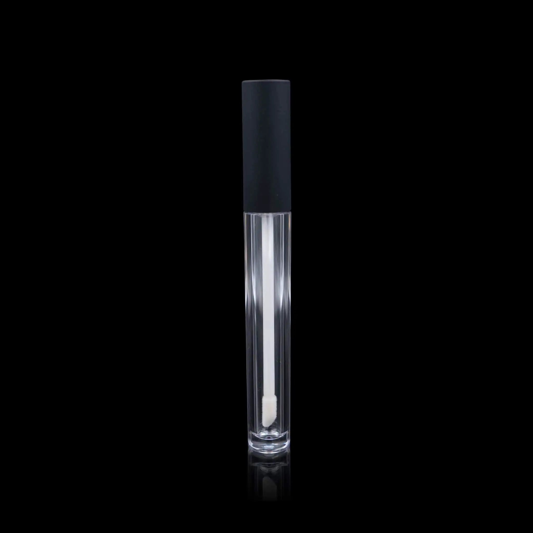 Vibe Lip Gloss Container Matte Black Cap with Clear Bottle - Cosmetic Packaging Now!