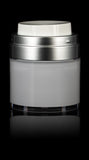 Echo 30 ML Airless Jar with Matte Silver Collar - Cosmetic Packaging Now