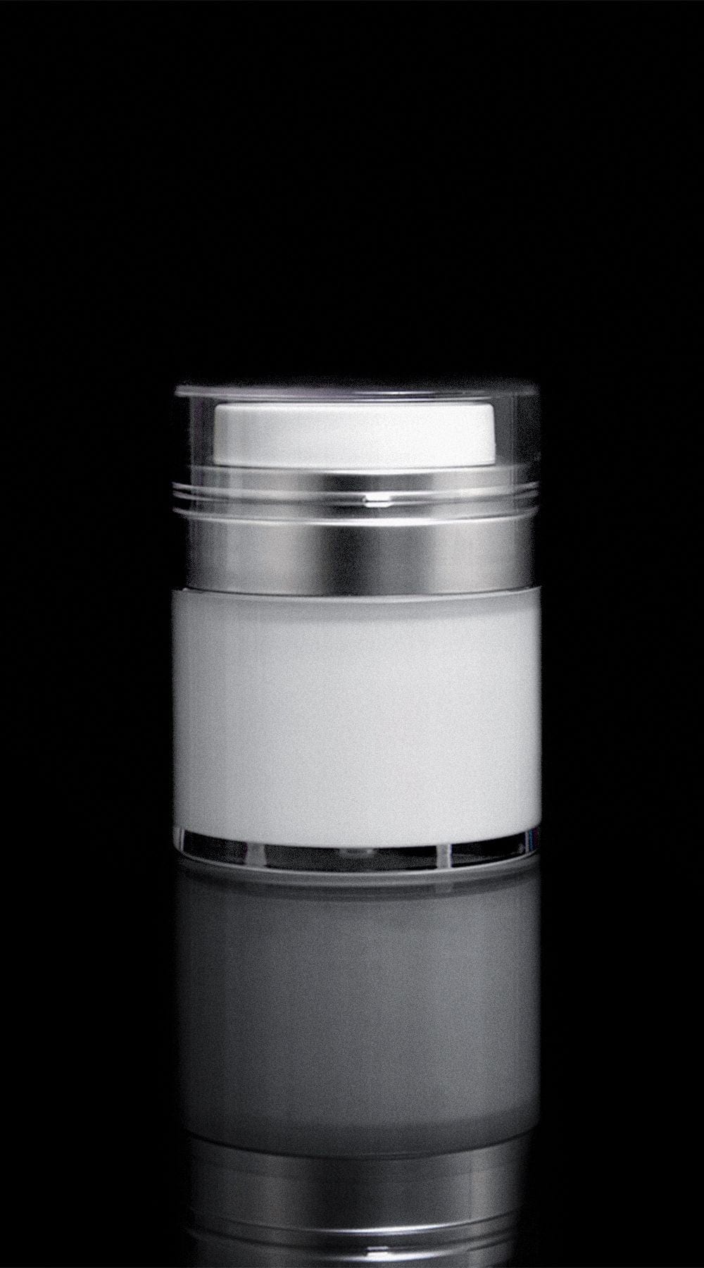 Echo 30 ML Airless Jar with Matte Silver Collar - Cosmetic Packaging Now
