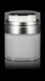 Echo 50 ML Airless Jar with Matte Silver Collar - Cosmetic Packaging Now