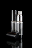 Luxe 15 ML Airless Bottle Glossy Black with Clear Bottle - Cosmetic Packaging Now