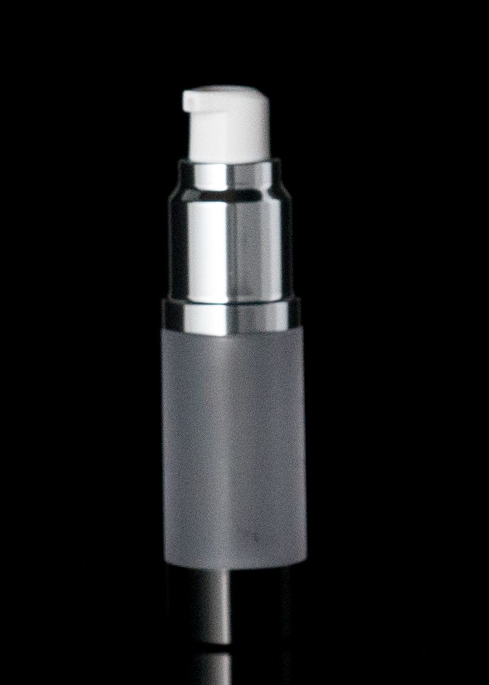 Luxe 15 ML Airless Bottle Glossy Black with Frosted Bottle - Cosmetic Packaging Now