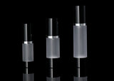 Luxe 15 ML Airless Bottle Glossy Black with Frosted Bottle - Cosmetic Packaging Now