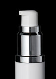 Luxe 15 ML Airless Bottle Glossy Black with White Bottle - Cosmetic Packaging Now