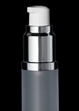 Luxe 15 ML Airless Bottle Matte Silver with Frosted Bottle - Cosmetic Packaging Now