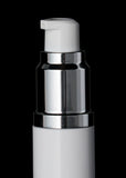 Luxe 15 ML Airless Bottle Matte Silver with White Bottle - Cosmetic Packaging Now
