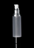 Luxe 50 ML Airless Bottle Glossy Black with Frosted Bottle - Cosmetic Packaging Now