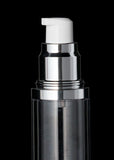 Luxe 50 ML Airless Bottle Matte Silver with Clear Bottle - Cosmetic Packaging Now