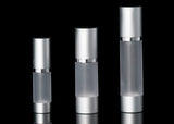 Luxe 50 ML Airless Bottle Matte Silver with Frosted Bottle - Cosmetic Packaging Now