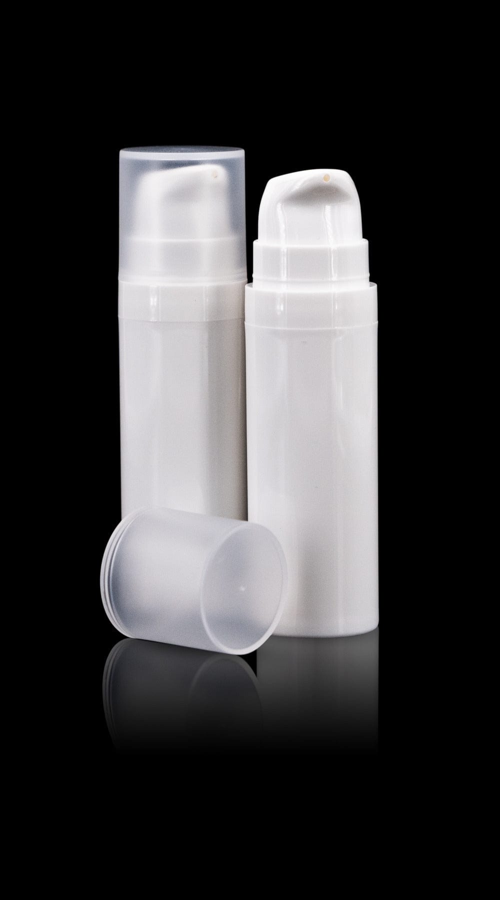 Pure 10 ML White PP Airless Bottle with Frosted Cap - Cosmetic Packaging Now