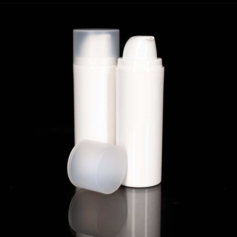 Pure 100ml White PP Airless Bottle - Cosmetic Packaging Now