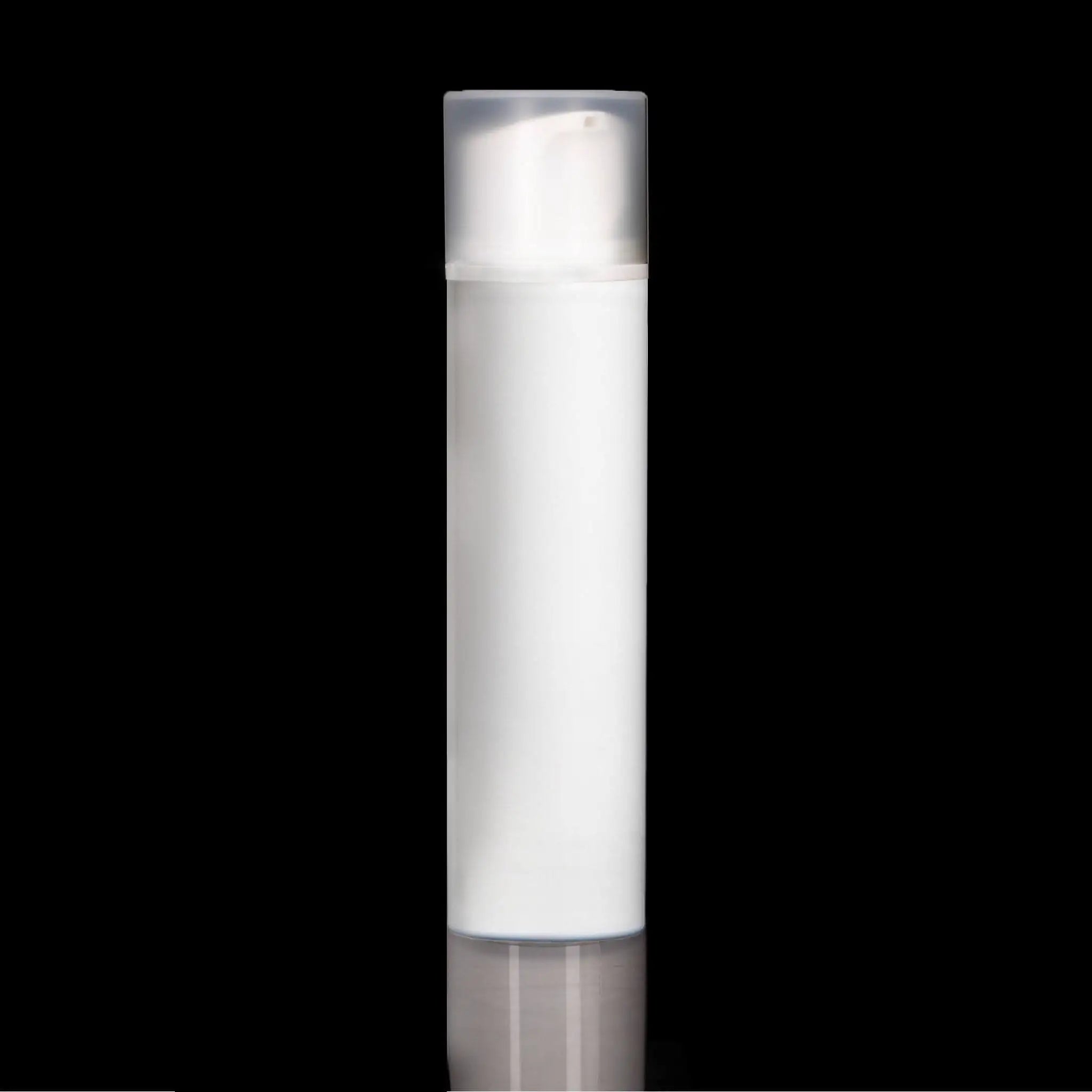 Pure 150 ML White PP Airless Bottle with Frosted Cap - Cosmetic Packaging Now