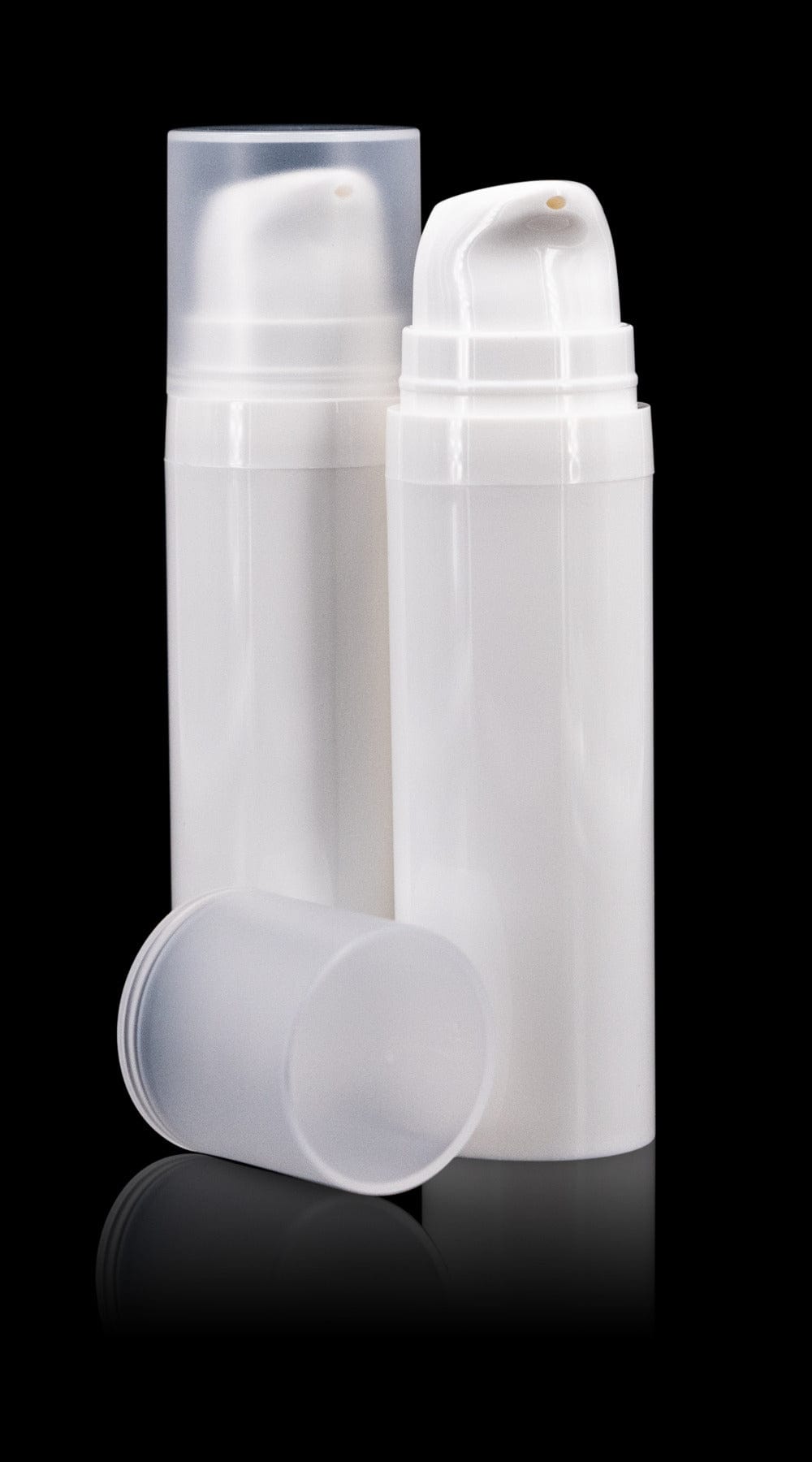 Pure 30 ML White PP Airless Bottle with Frosted Cap - Cosmetic Packaging Now