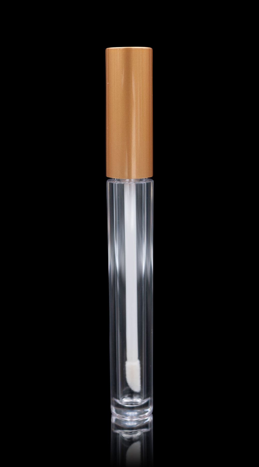 Vibe Lip Gloss Container Matte Gold Cap with Clear Bottle - Cosmetic Packaging Now