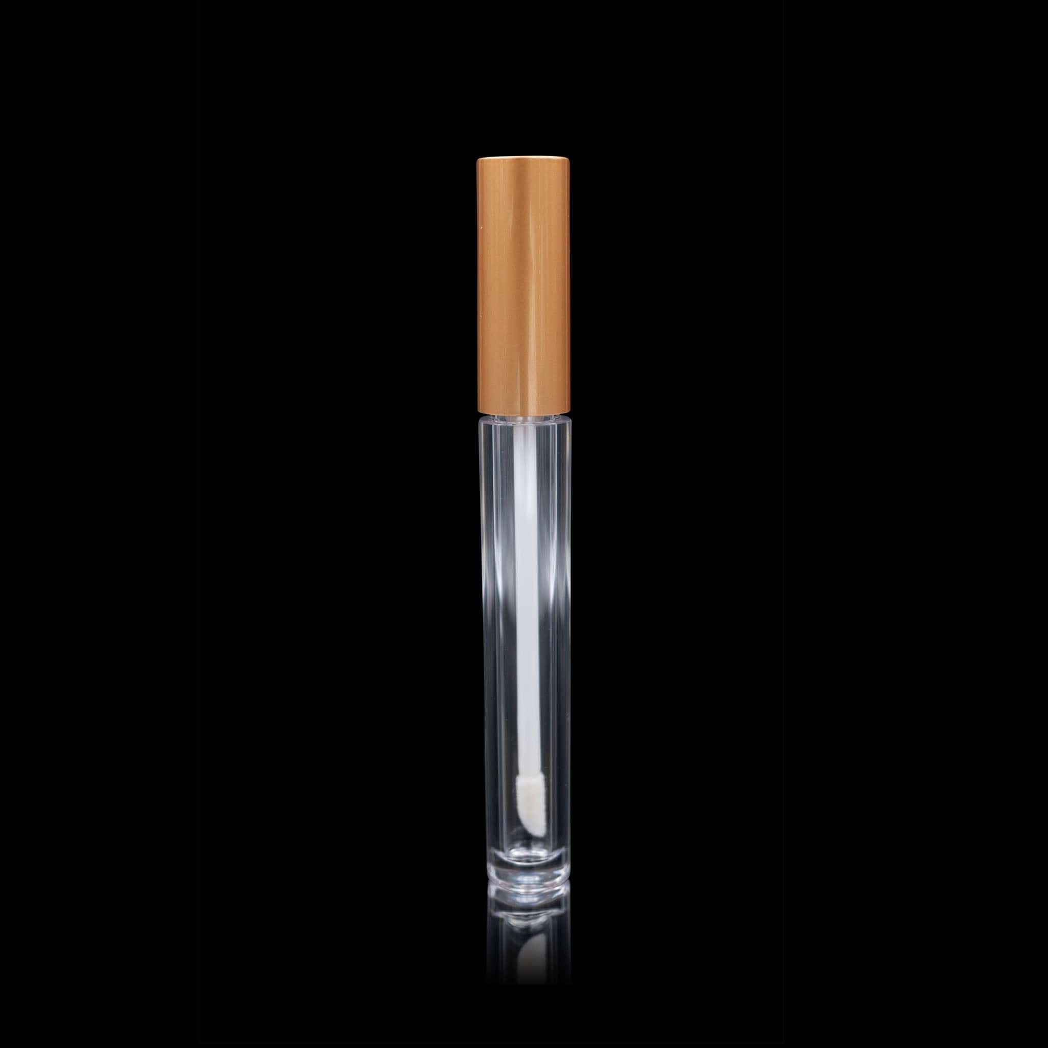 Vibe Lip Gloss Container Matte Gold Cap with Clear Bottle - Cosmetic Packaging Now