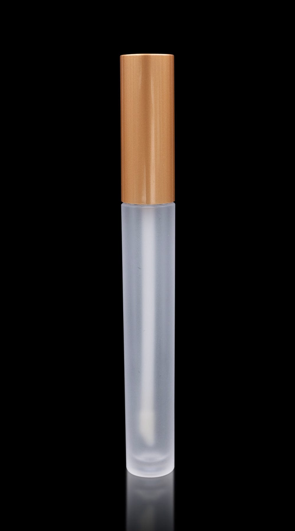 Vibe Lip Gloss Container Matte Gold Cap with Frosted Bottle - Cosmetic Packaging Now