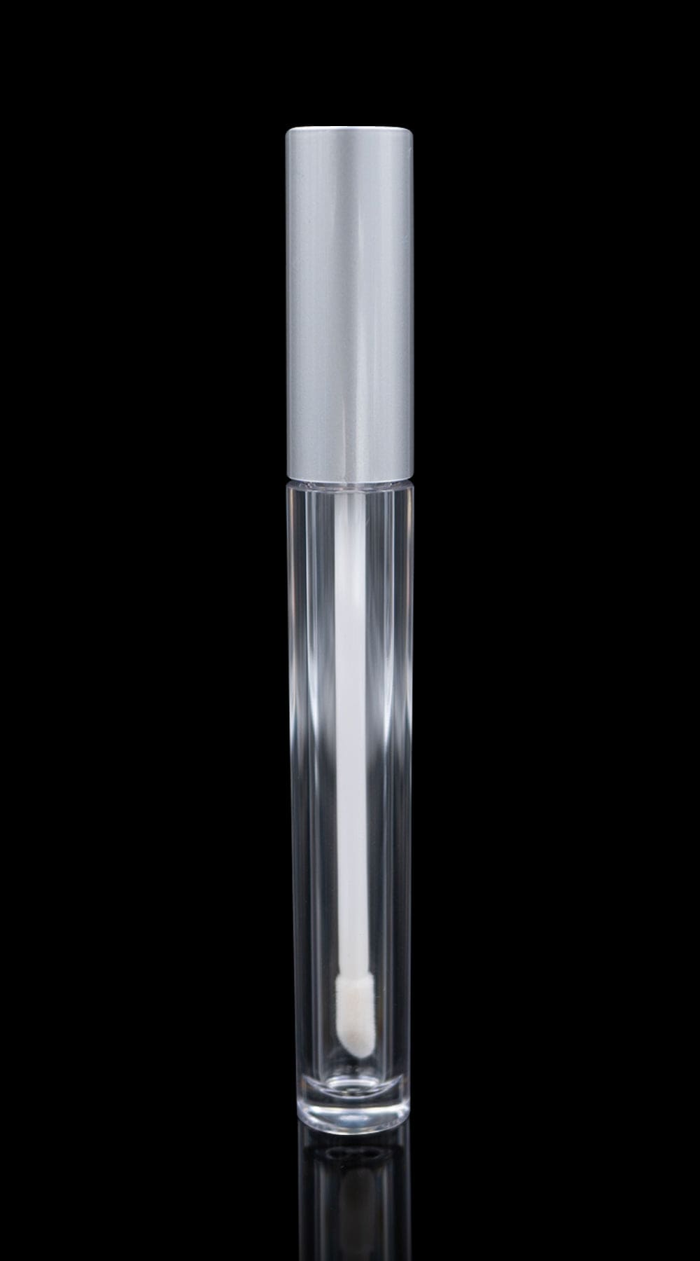 Vibe Lip Gloss Container Matte Silver Cap with Clear Bottle - Cosmetic Packaging Now