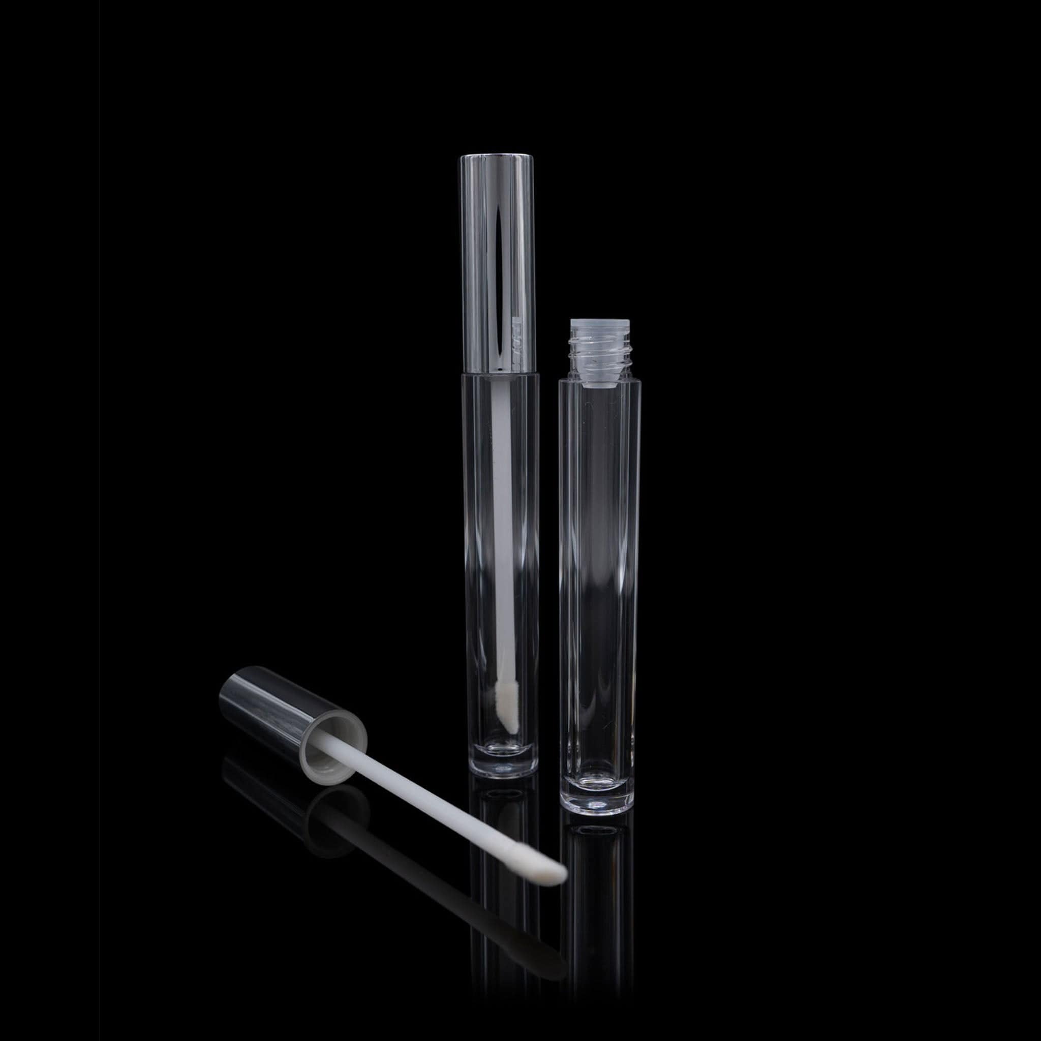 Vibe Lip Gloss Container Shiny Silver Cap with Clear Bottle - Cosmetic Packaging Now