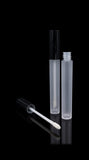 Vibe Lip Gloss Container Glossy Black Cap with Frosted Bottle - Cosmetic Packaging Now
