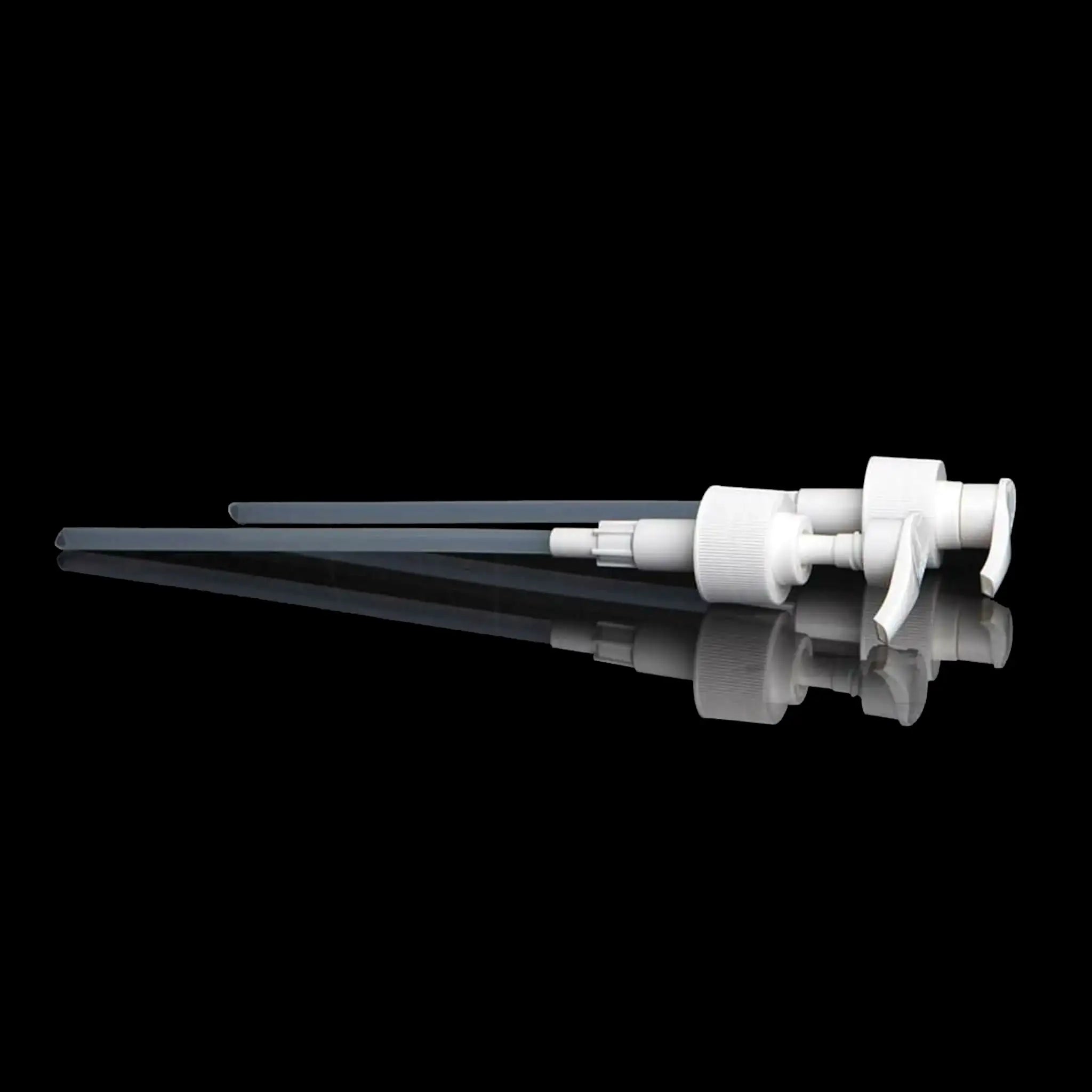 Flow 24-410 White Ribbed PP Lotion Pump - Cosmetic Packaging Now