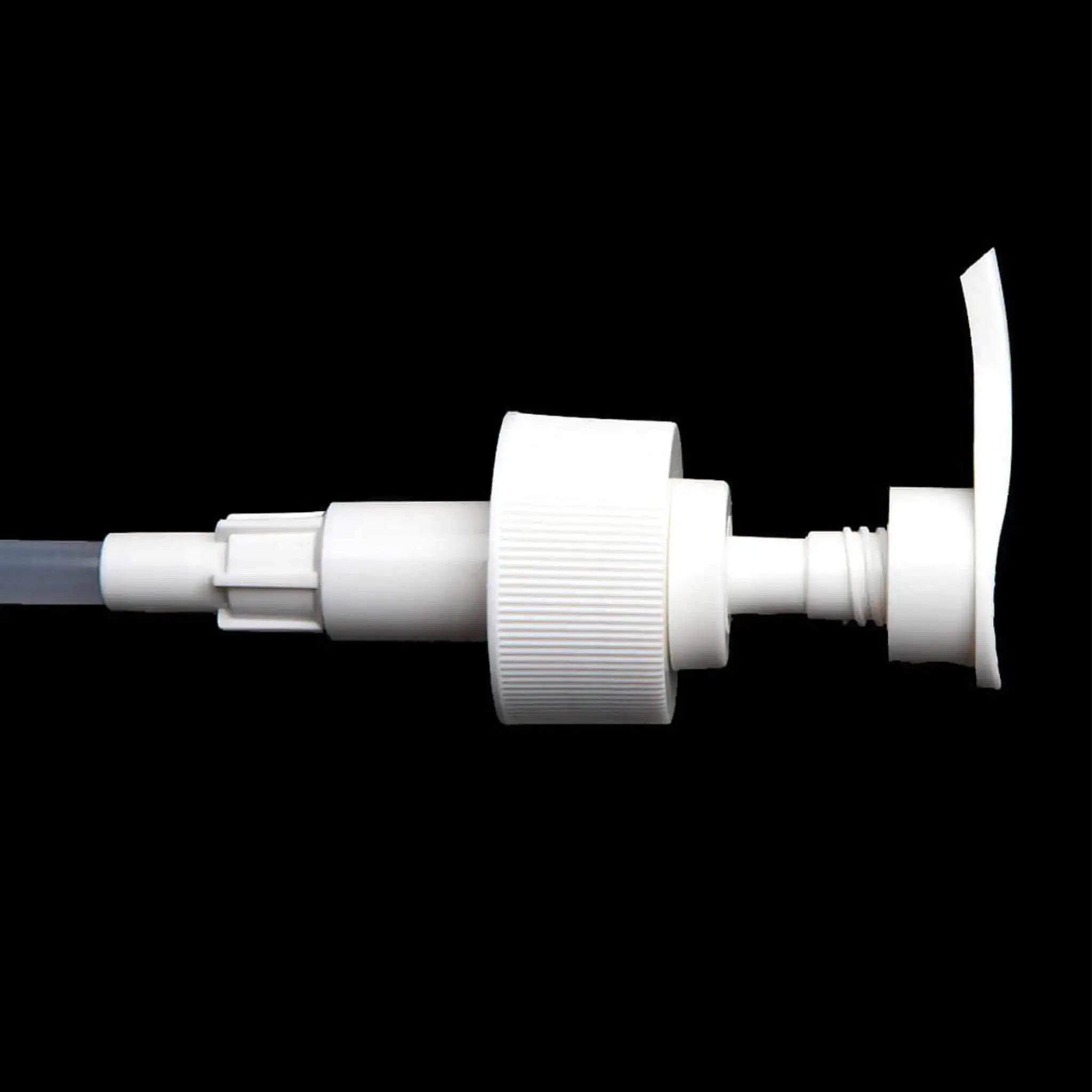 Flow 24-410 White Ribbed PP Lotion Pump - Cosmetic Packaging Now!