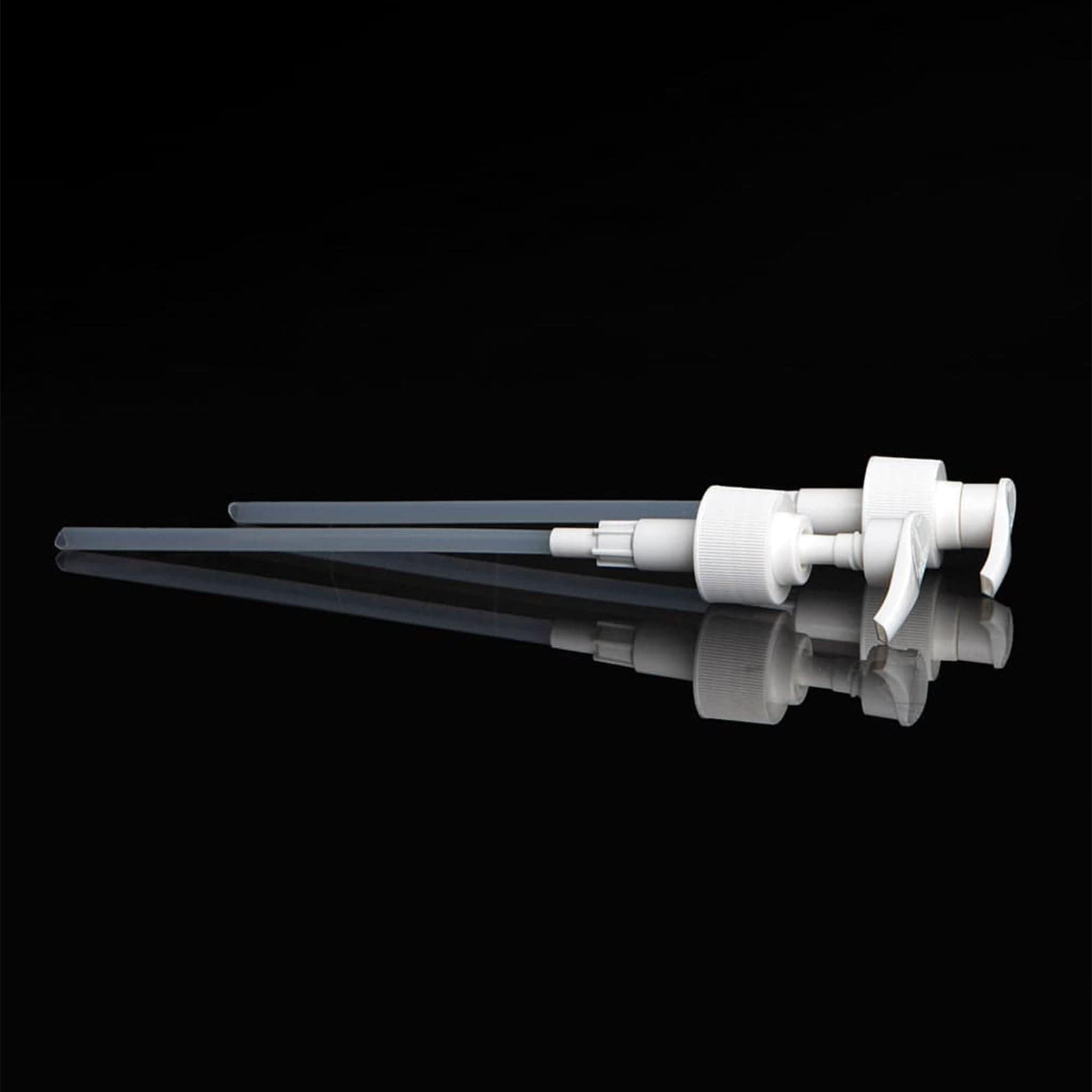 Flow 24-410 White Ribbed PP Lotion Pump - Cosmetic Packaging Now
